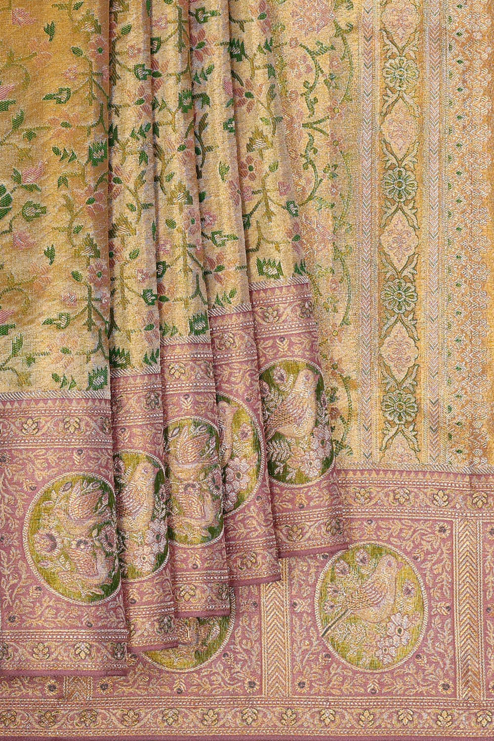 Image of Kanchipattu Gold Tissue Brocade Saree